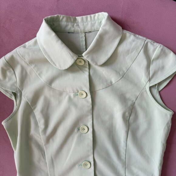 Pistachio Green Preppy Button Up - Picture 3 of 4